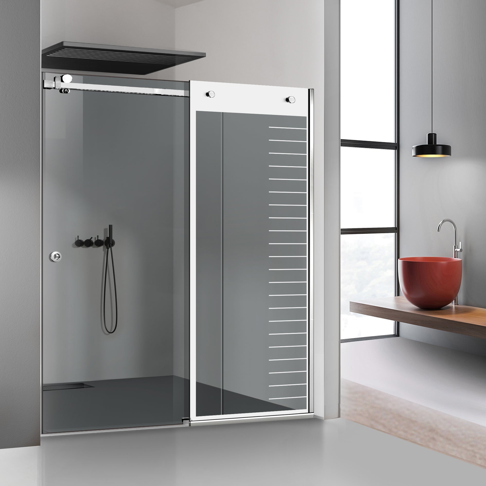 Shower wall, Shower Doors, Shower Screens #Grey