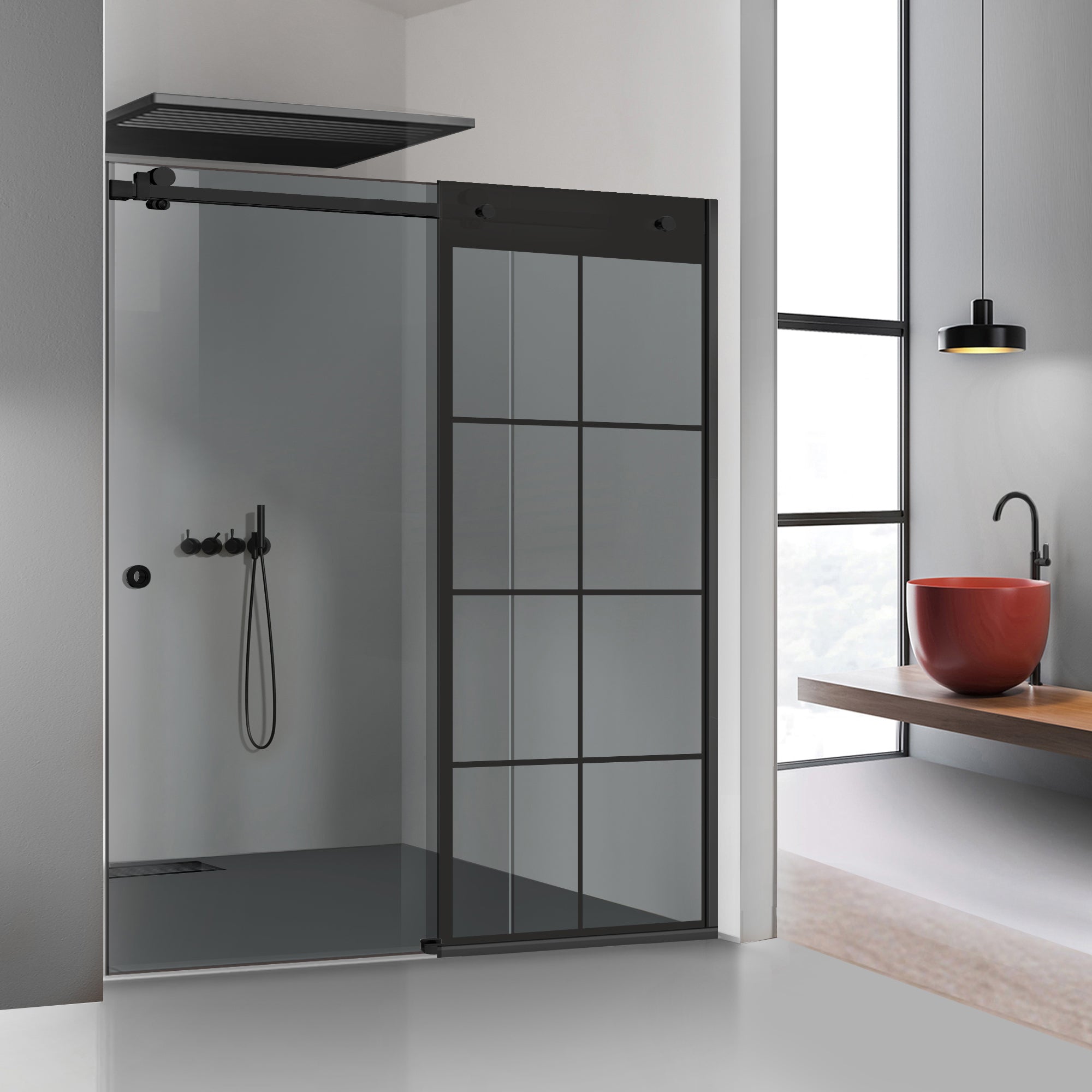 Shower wall, Shower Doors, Shower Screens #Grey