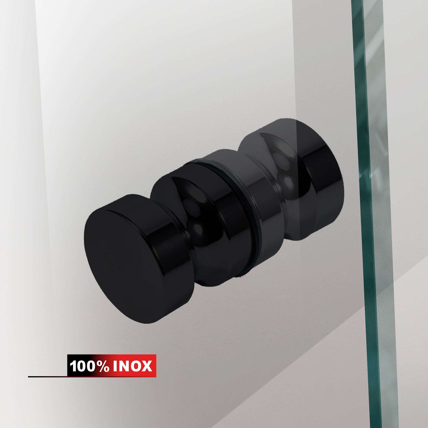 Hinged glass door black, #Clear