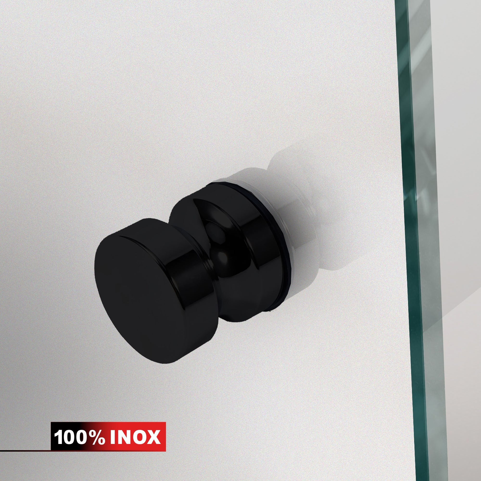 Hinged glass door black, #Satiné