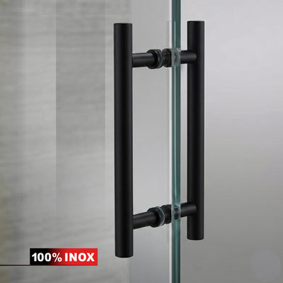 Hinged glass door black, #Clear