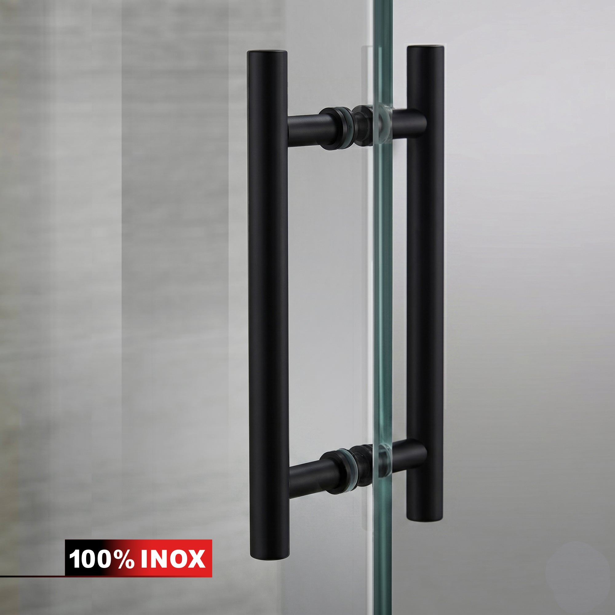 Hinged glass door black, #Clear
