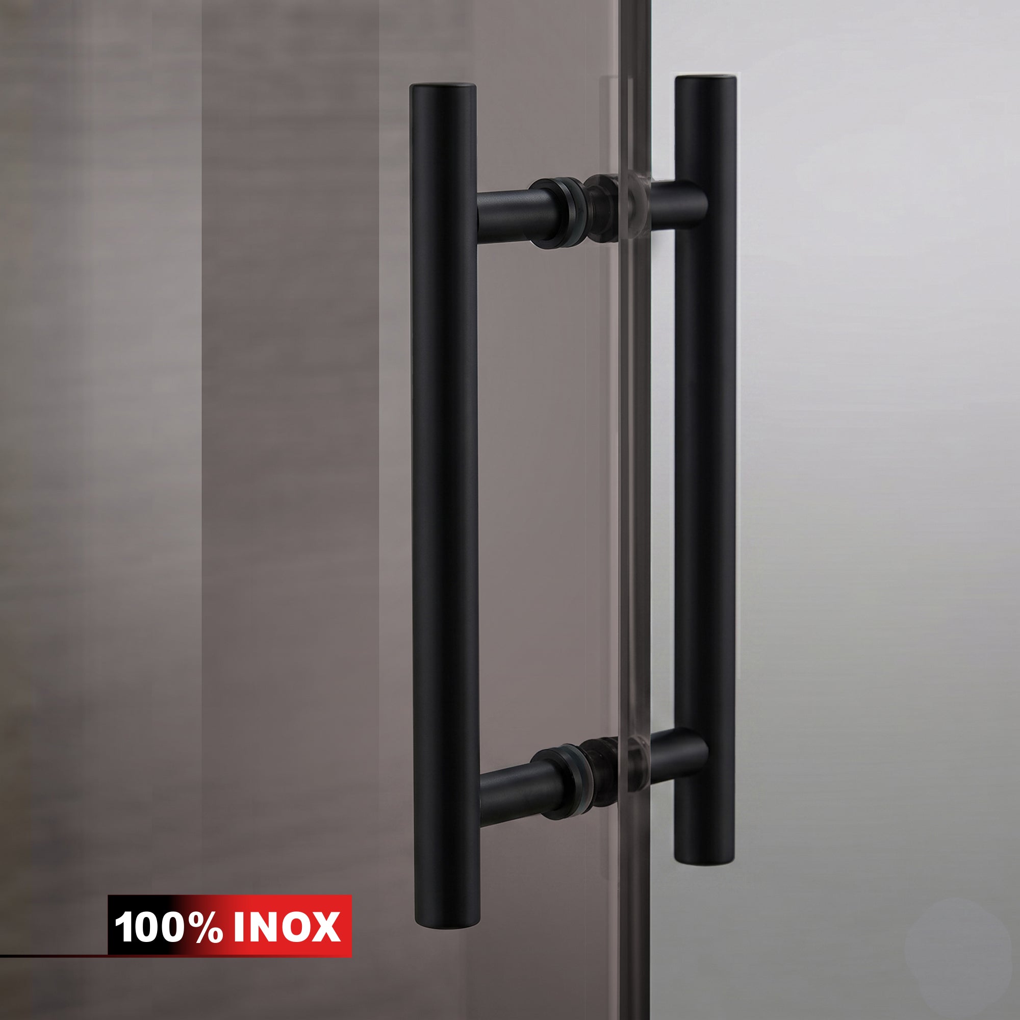 Hinged glass door black, #Bronze