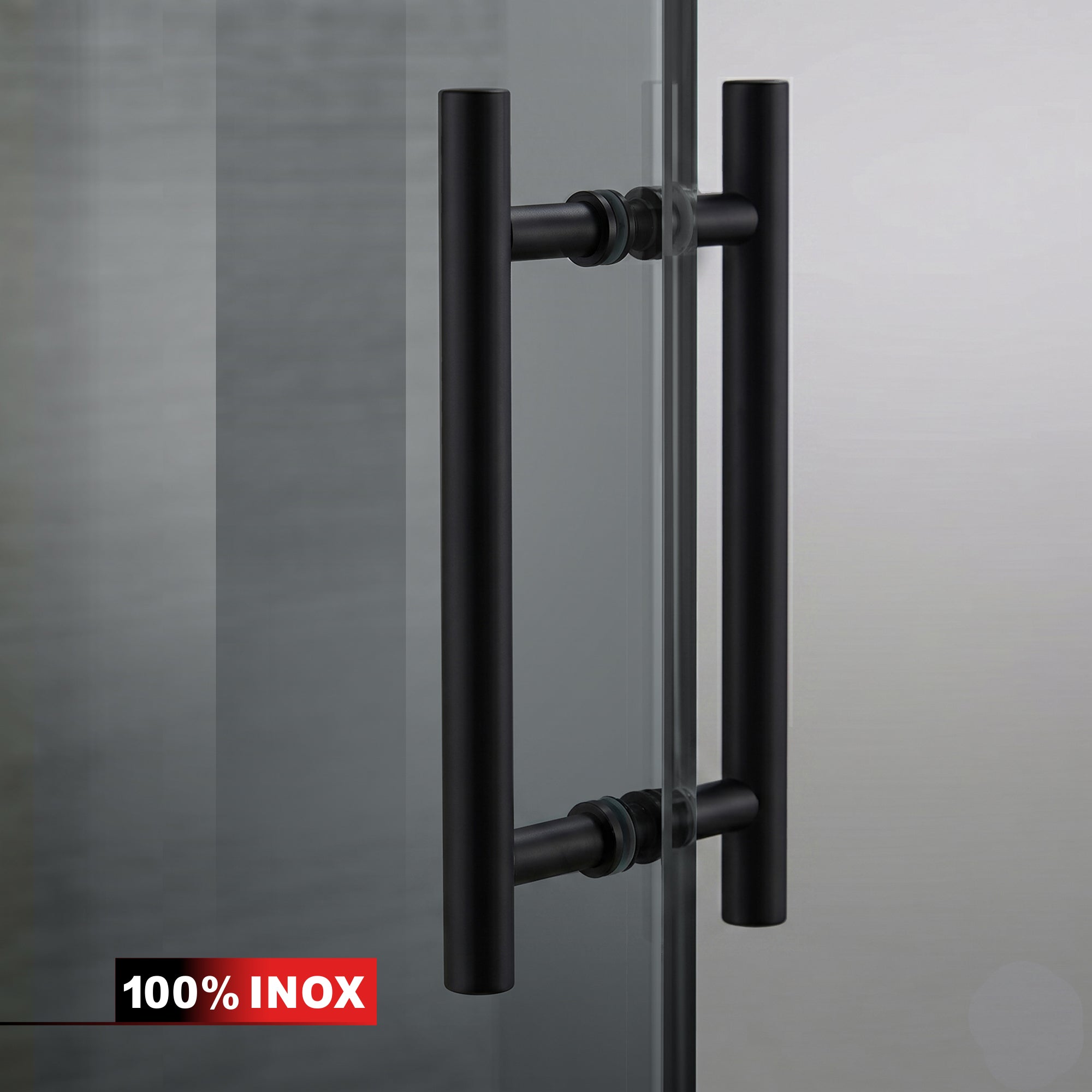Hinged glass door black, #Grey
