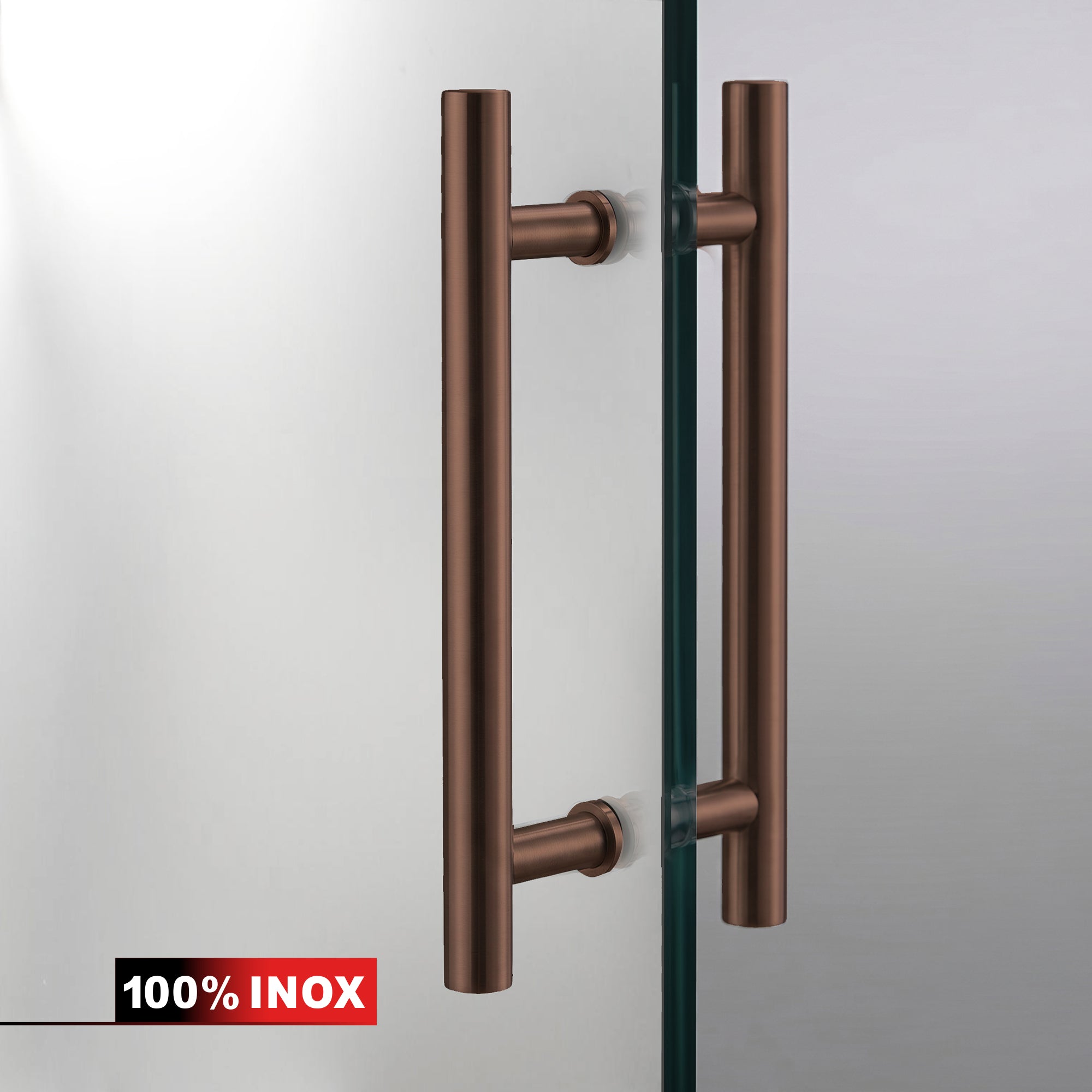 Hinged glass door copper, #Satiné