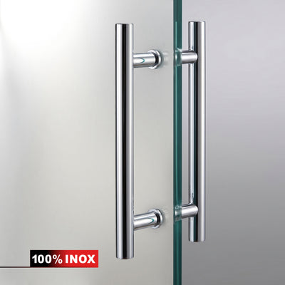 Hinged glass door stainless steel, #Satiné