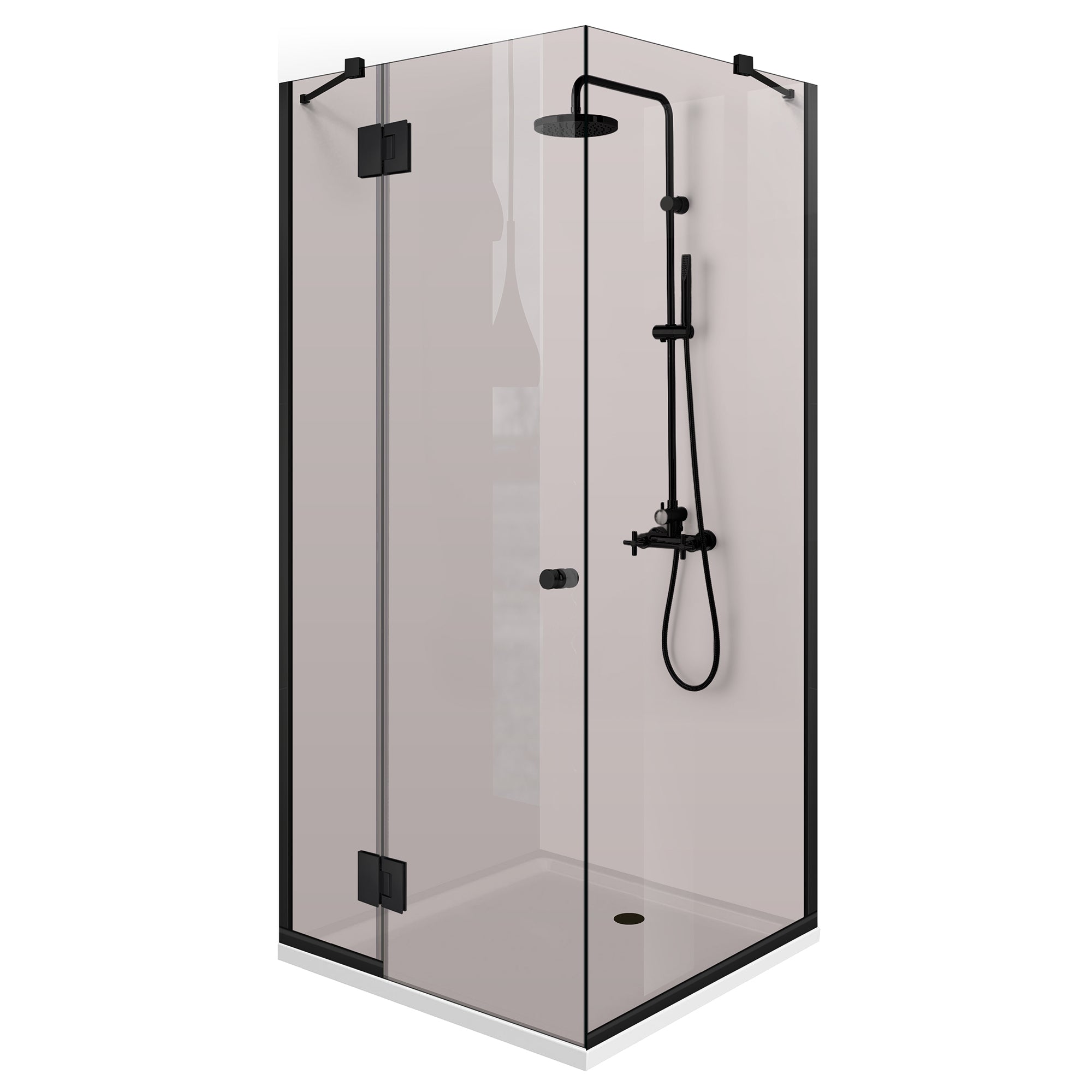 3-panel shower enclosure with hinged door