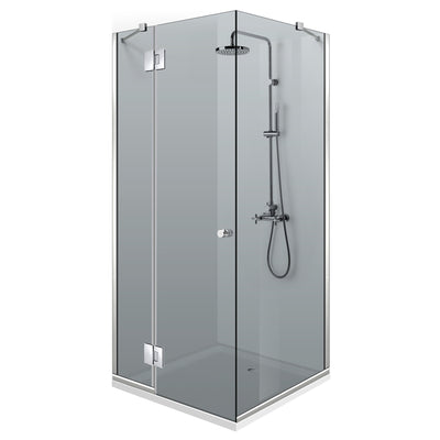 3-panel shower enclosure with hinged door