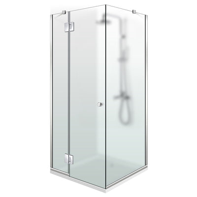 3-panel shower enclosure with hinged door