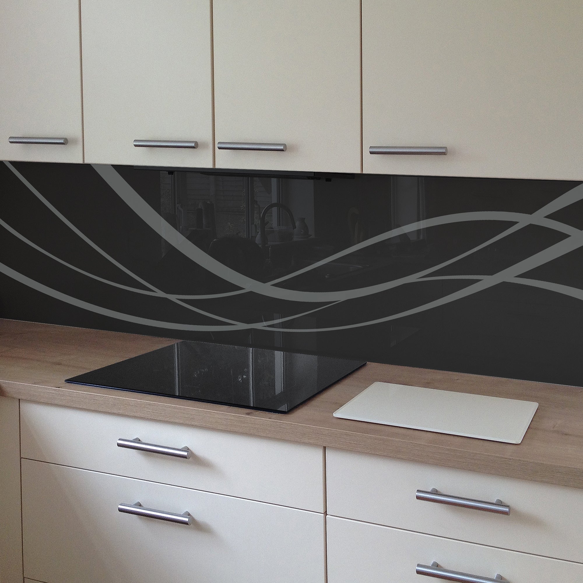 Painted glass kitchen cladding #106
