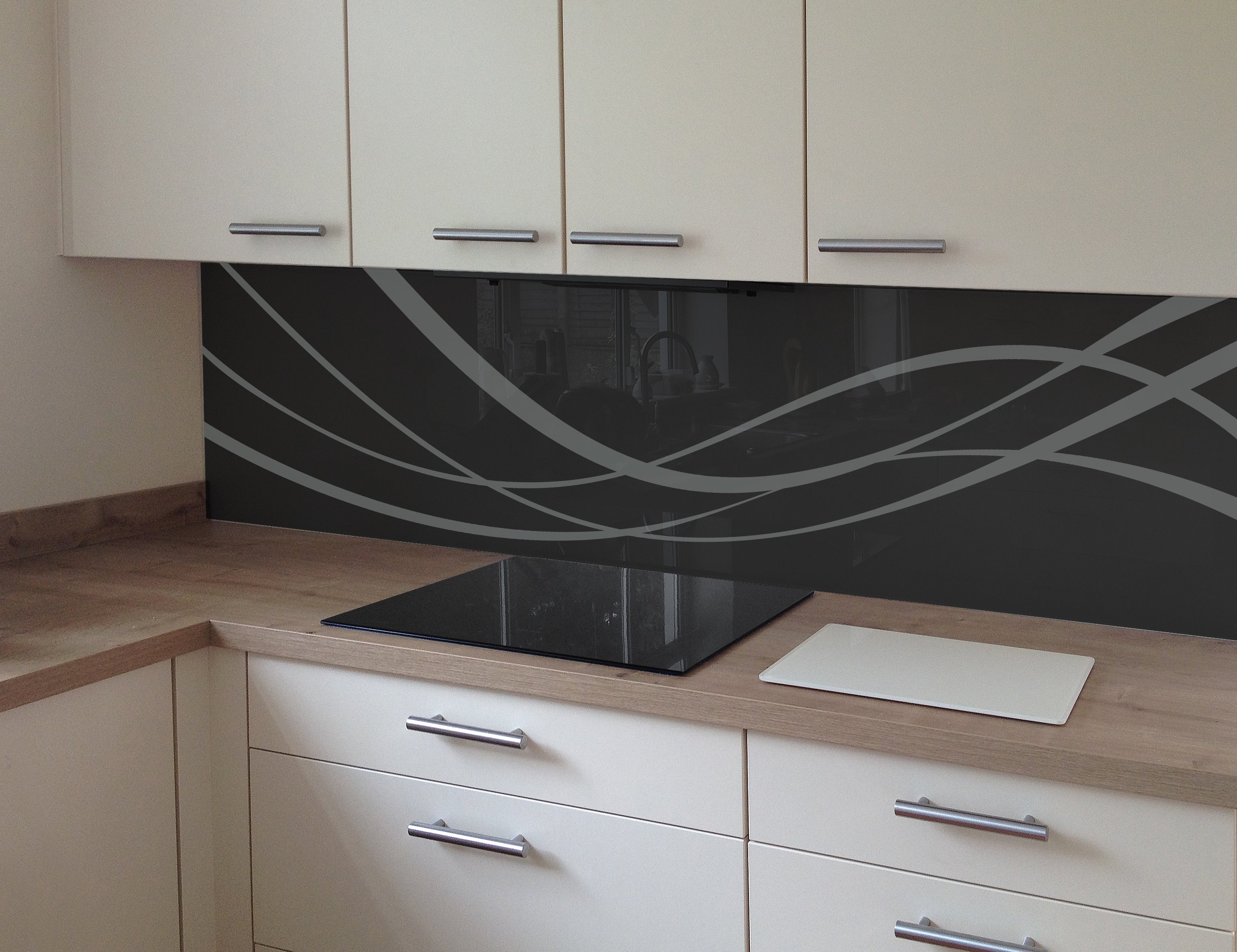 Painted glass kitchen cladding #106