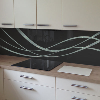 Painted glass kitchen cladding #106b