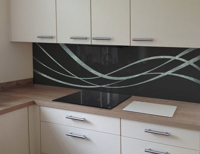 Painted glass kitchen cladding #106b