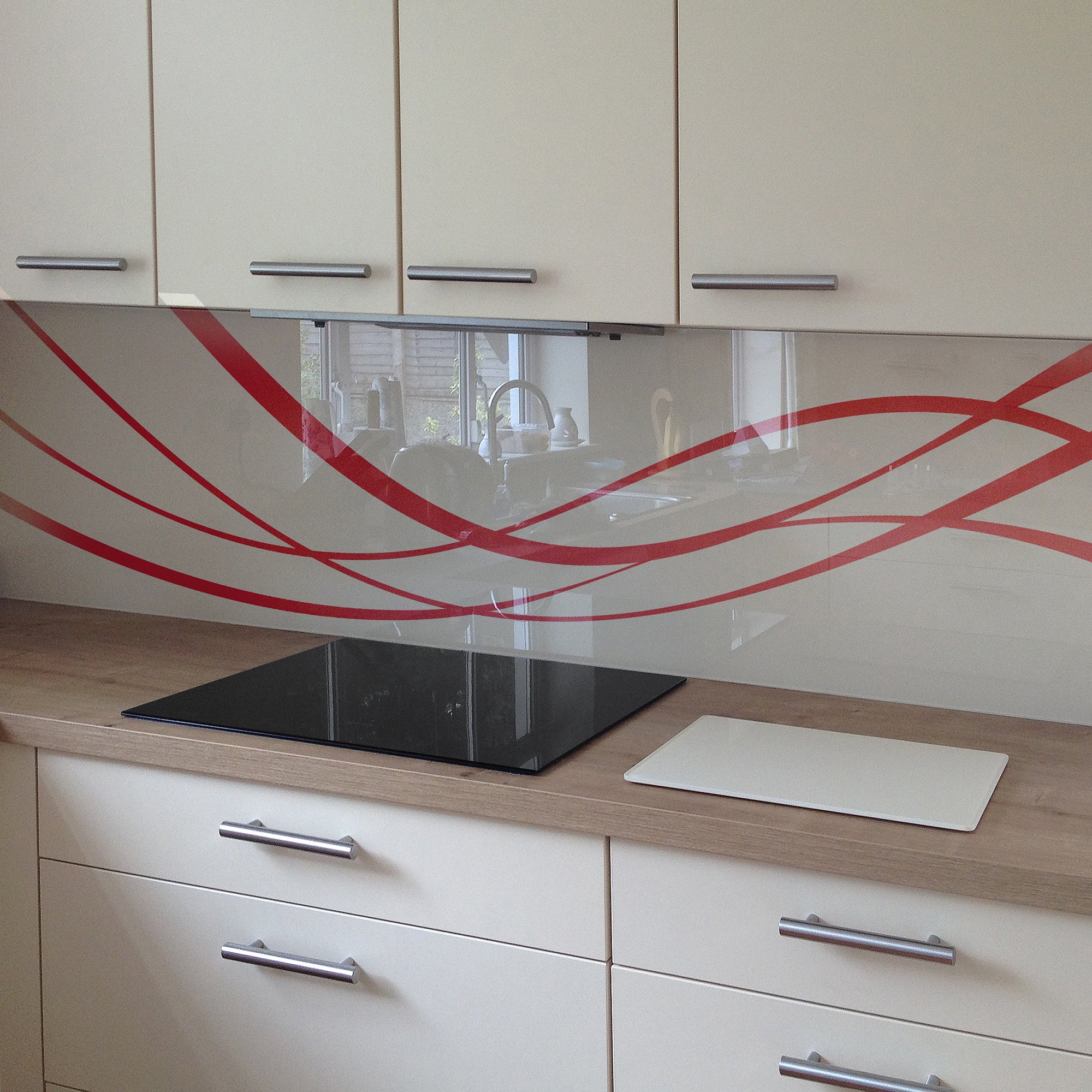 Painted glass kitchen cladding #106c