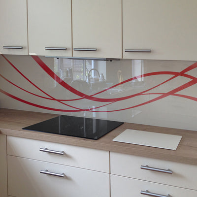 Painted glass kitchen cladding #106c