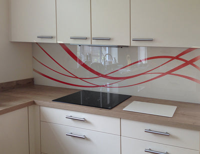 Painted glass kitchen cladding #106c