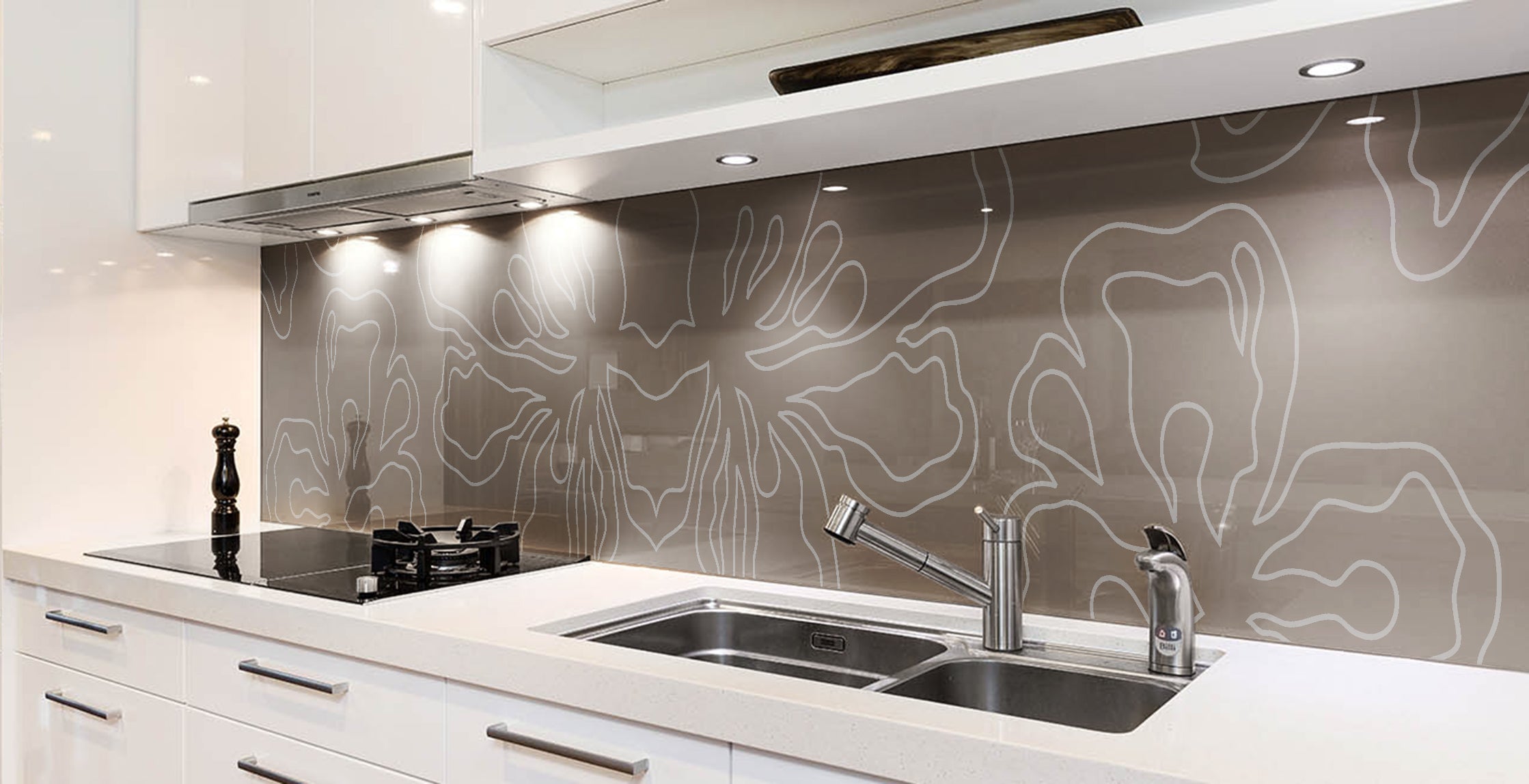Painted glass kitchen cladding #10d