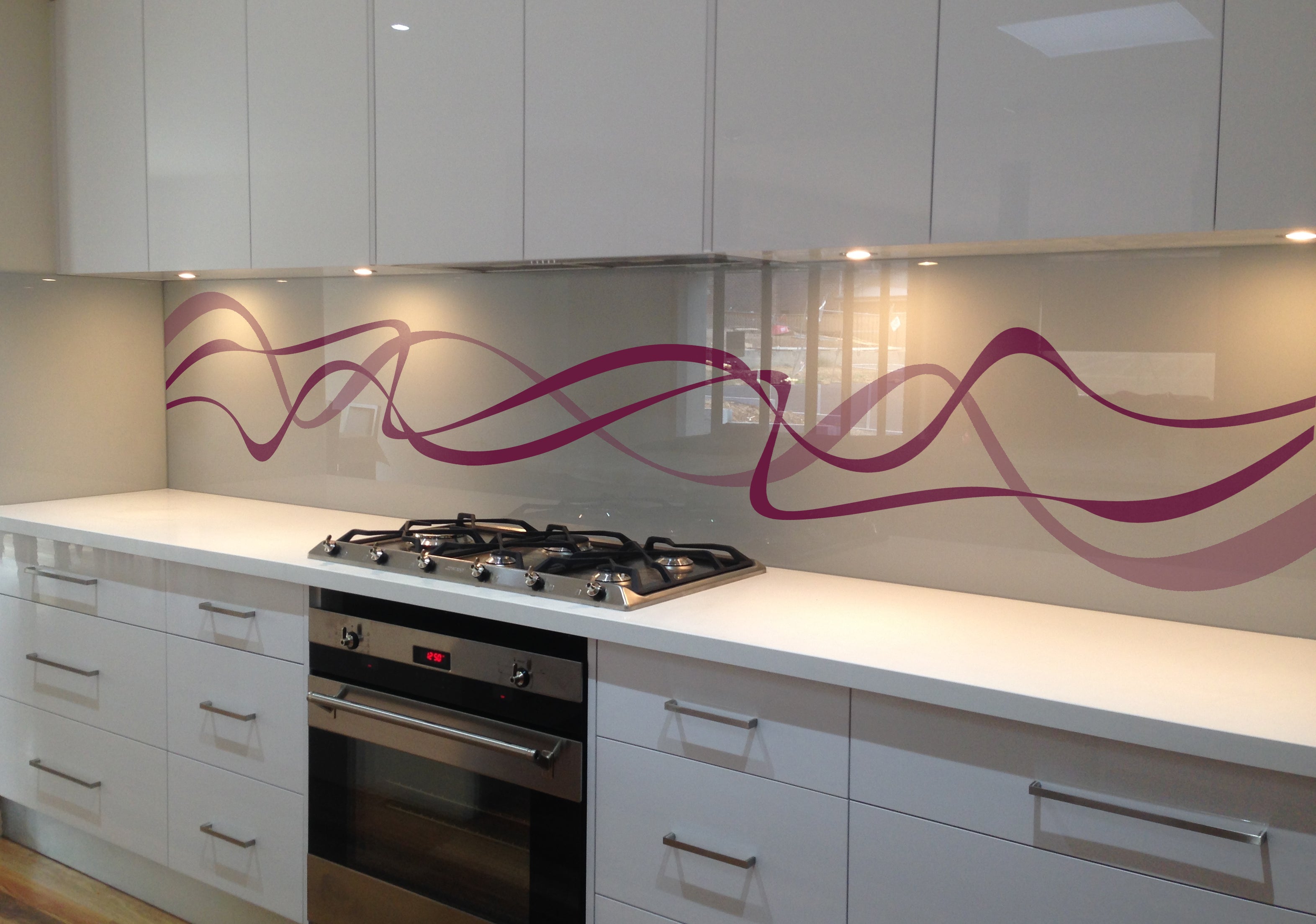 Painted glass kitchen cladding #119