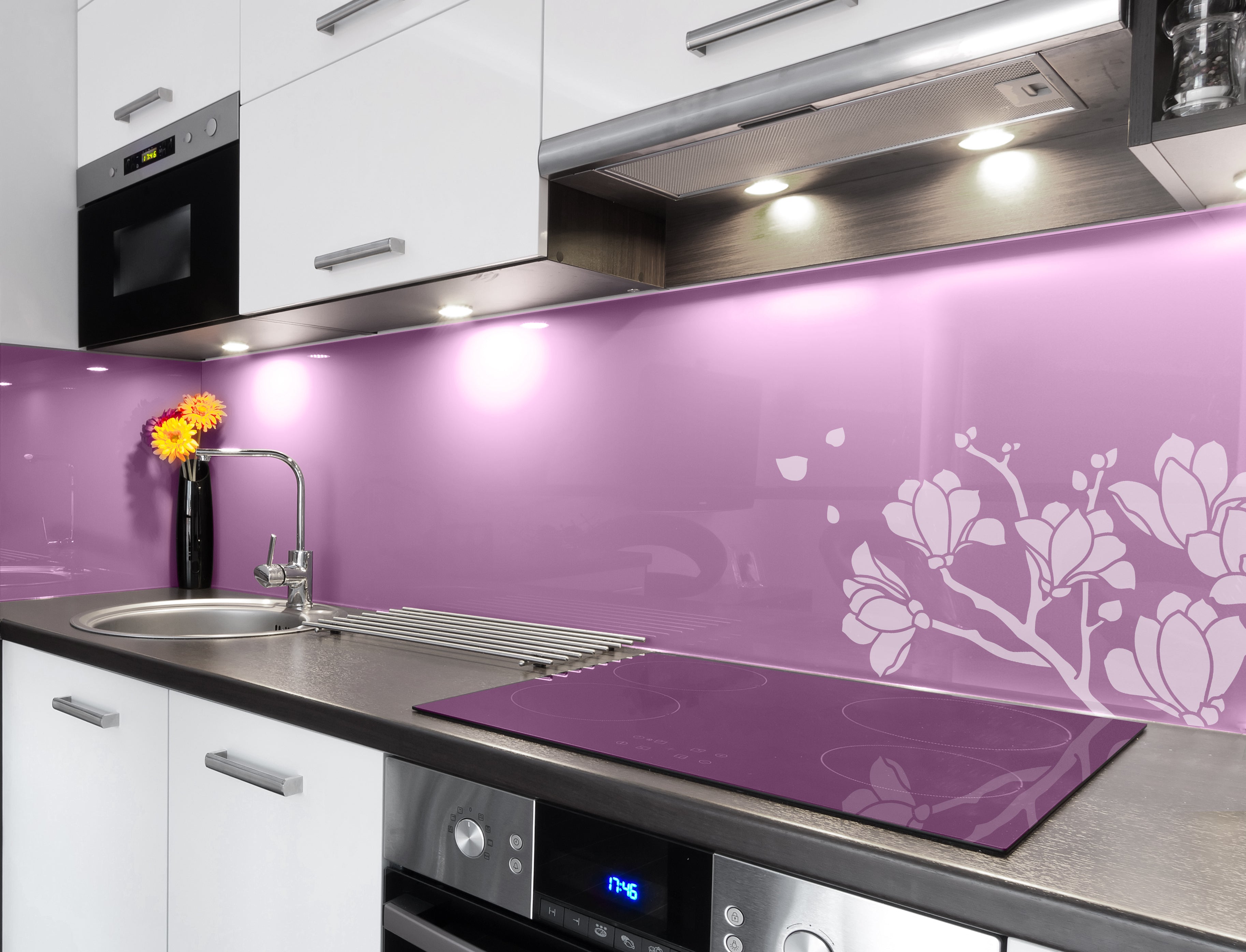Painted kitchen glass cladding #11c