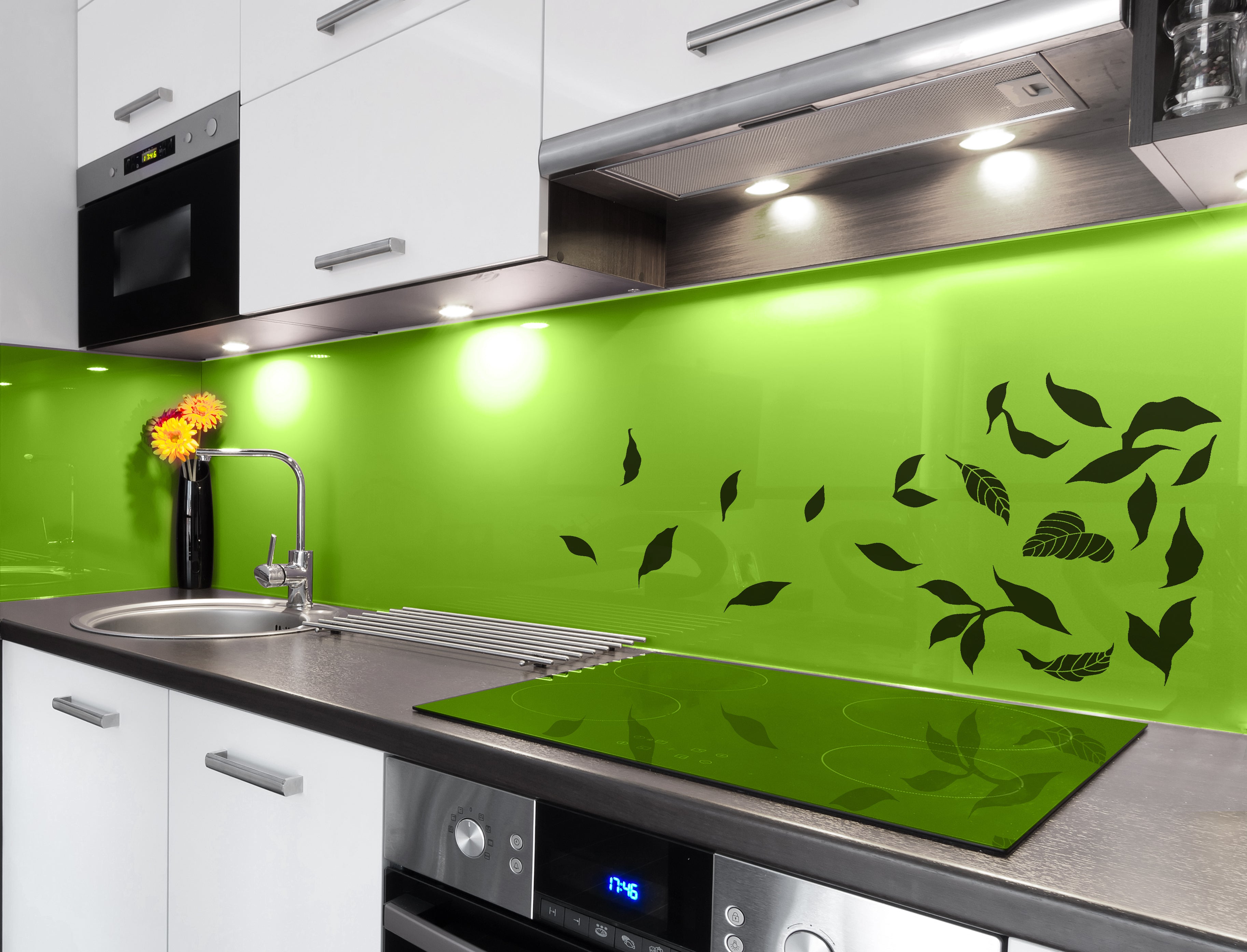 Painted glass kitchen cladding #11d