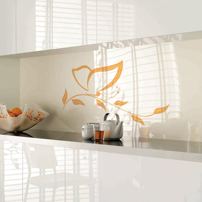 Painted glass kitchen cladding #123