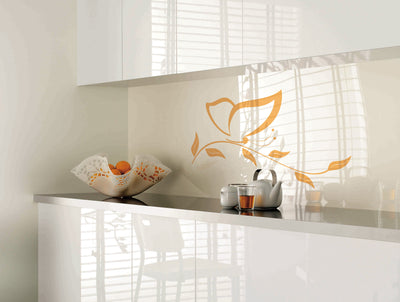 Painted glass kitchen cladding #123