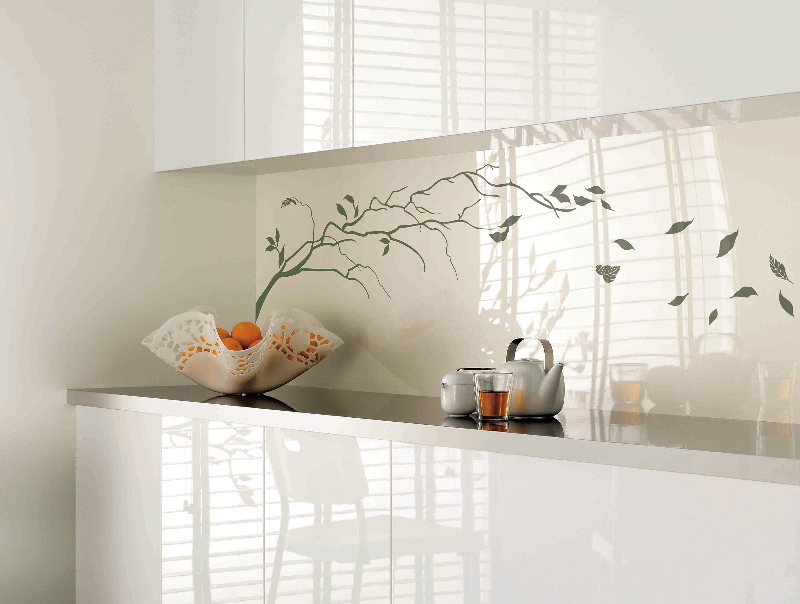 Painted kitchen glass cladding #125