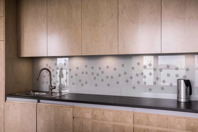Painted glass kitchen cladding #160c
