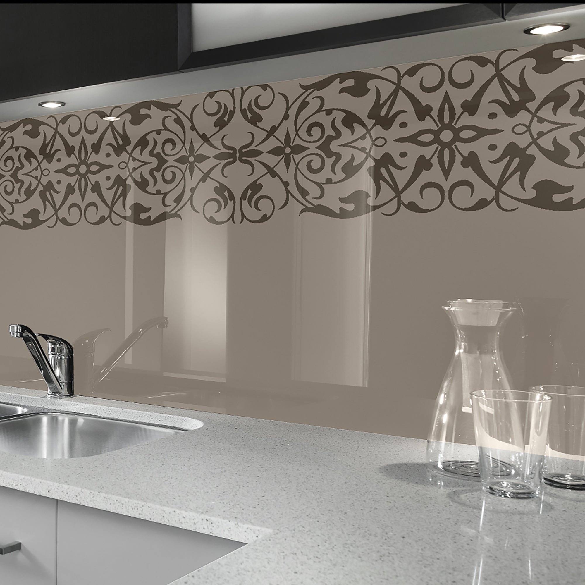 Painted kitchen glass cladding #1c