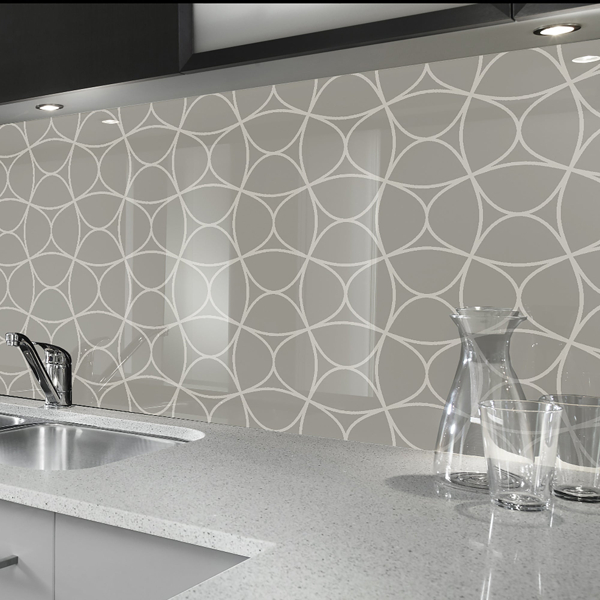 Painted glass kitchen cladding #1d