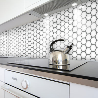 Painted glass kitchen cladding #389
