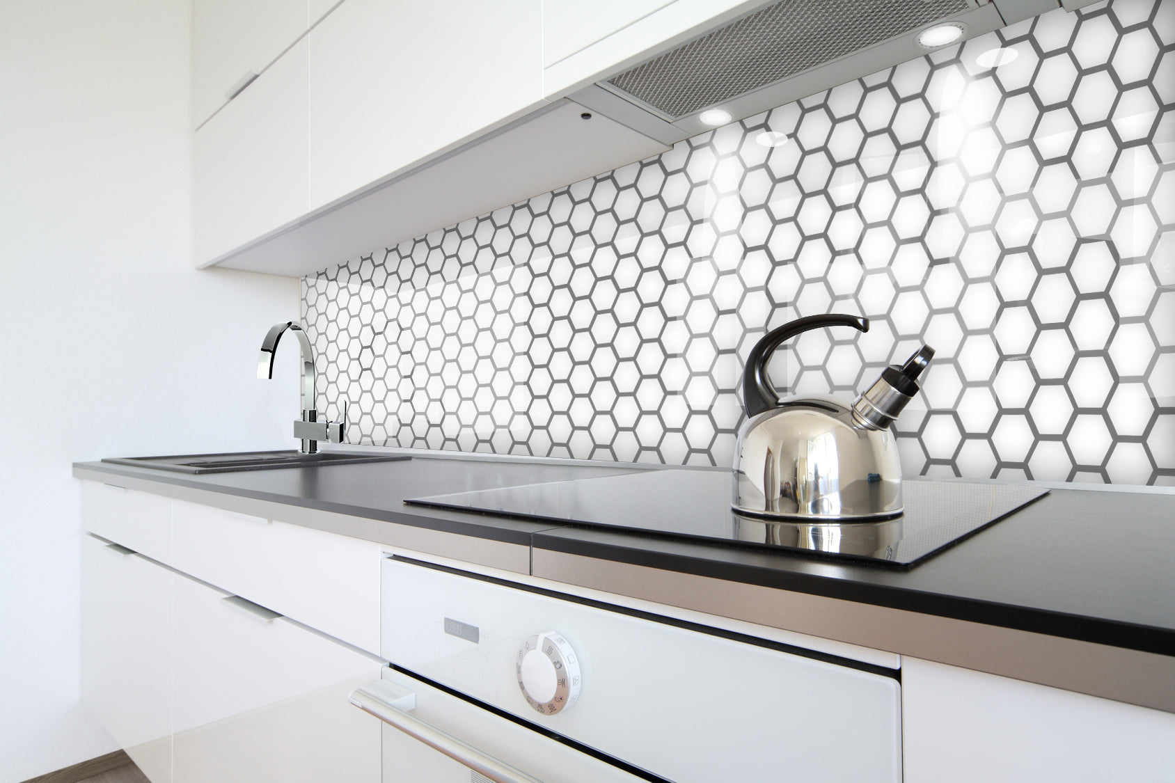 Painted glass kitchen cladding #389