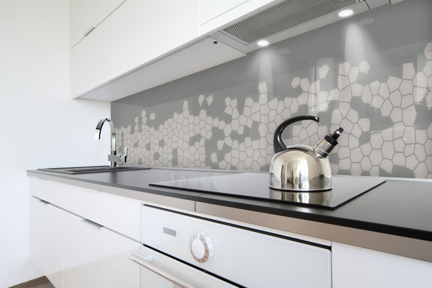 Painted glass kitchen cladding #391