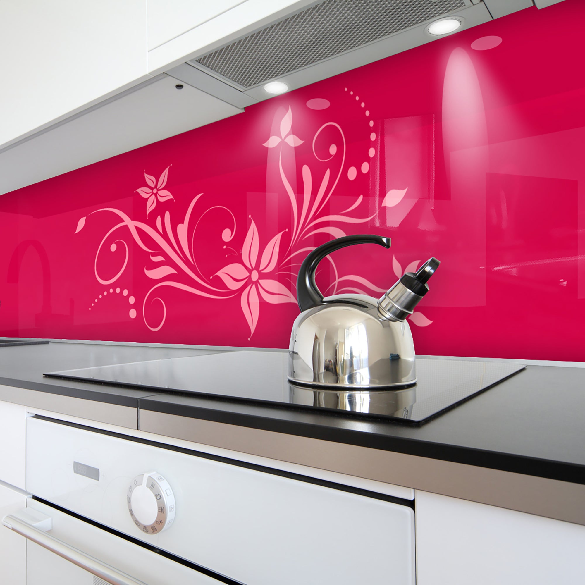 Painted kitchen glass cladding #393
