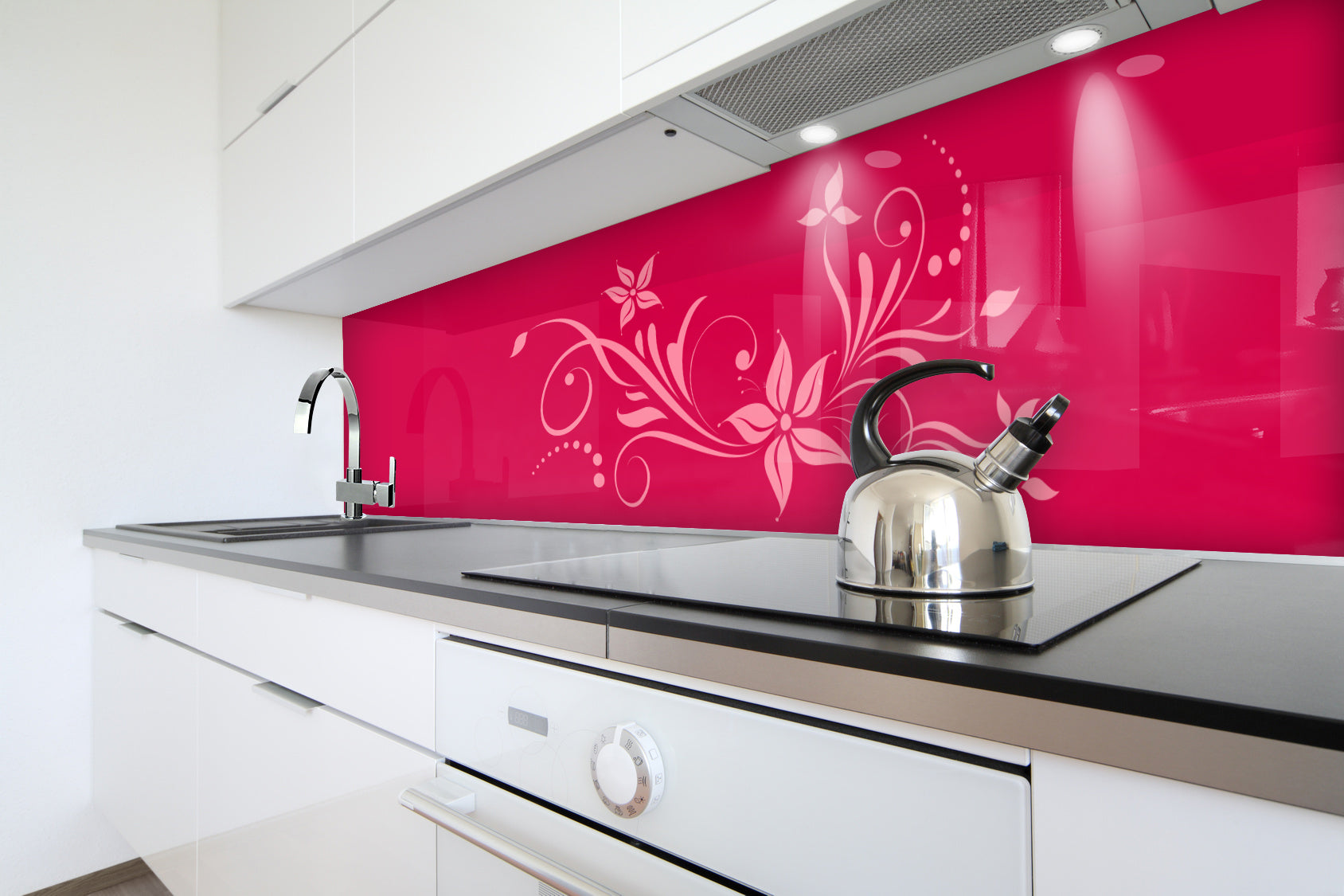 Painted kitchen glass cladding #393