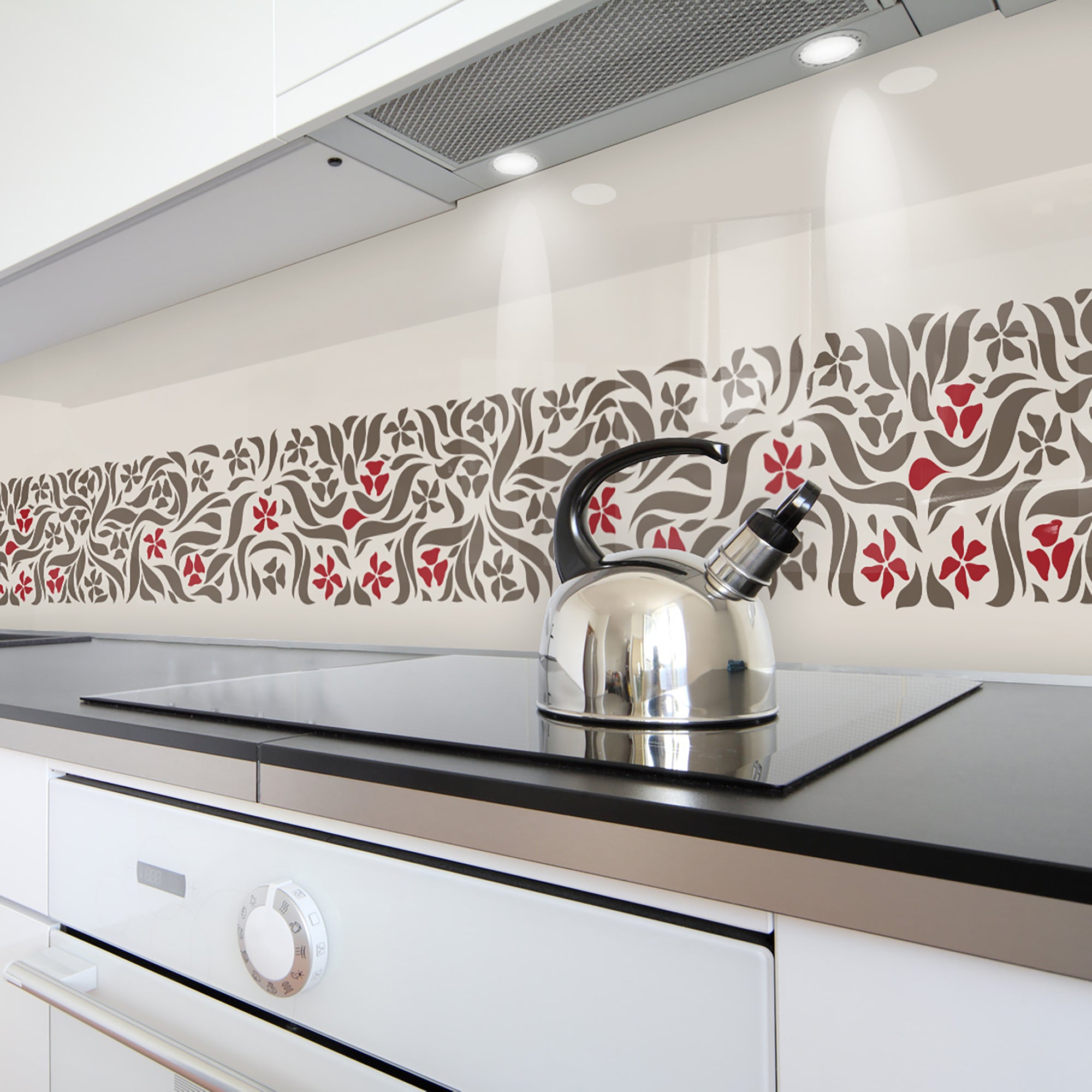 Painted glass kitchen wall cladding #394