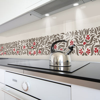 Painted glass kitchen wall cladding #394