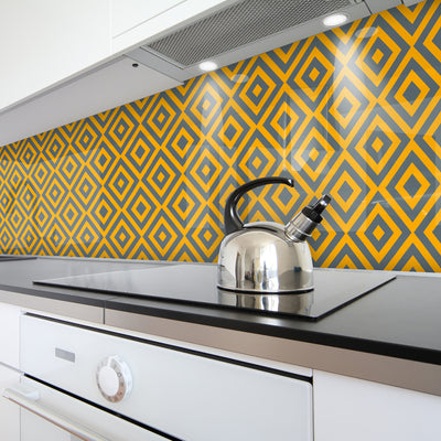 Painted glass kitchen cladding #396