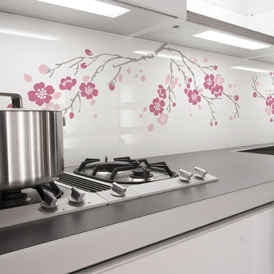 Painted glass kitchen cladding #3j