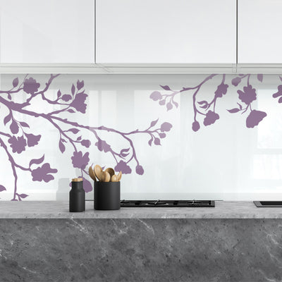 Painted kitchen glass cladding #476