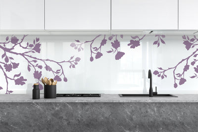 Painted kitchen glass cladding #476
