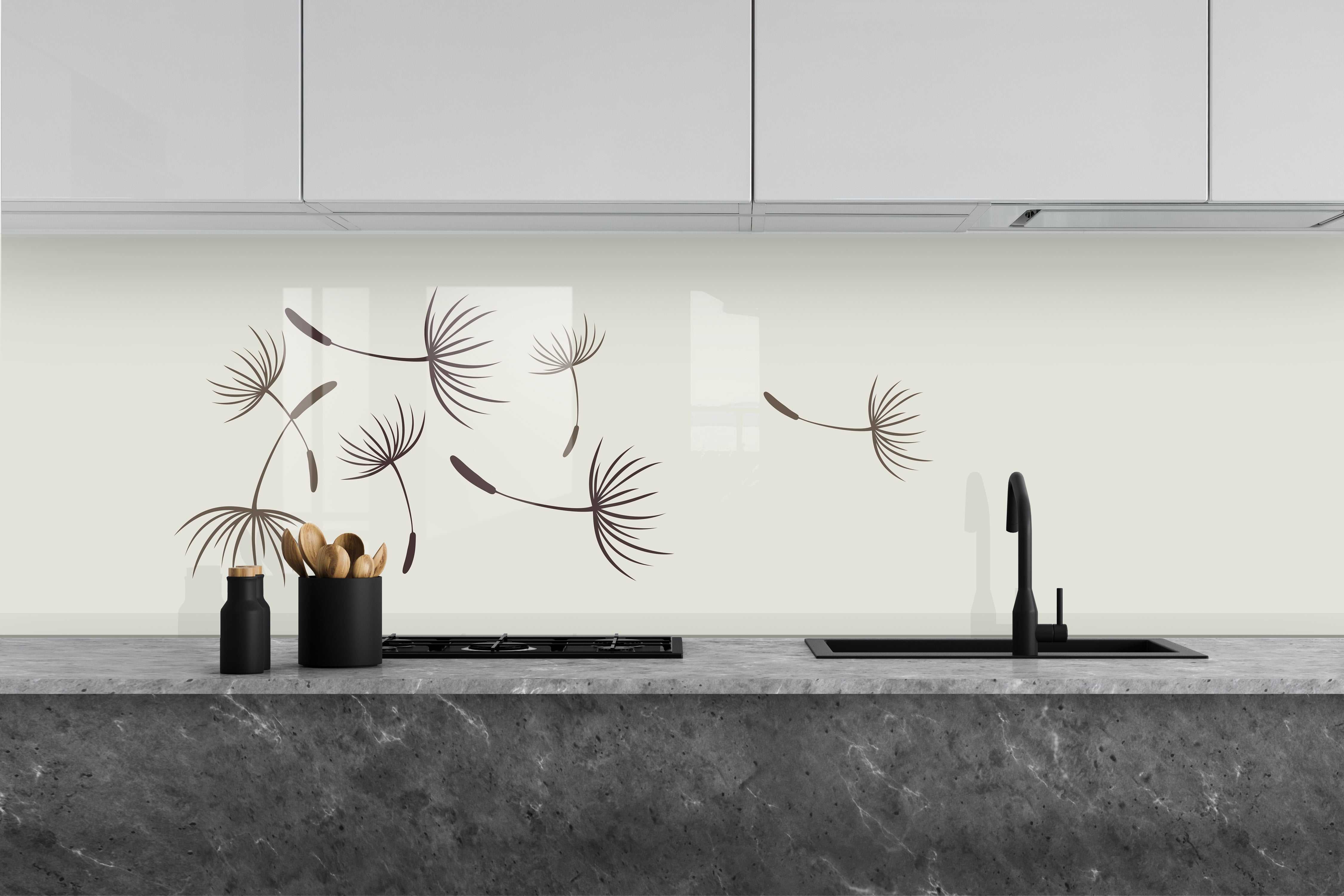 Painted glass kitchen cladding #477