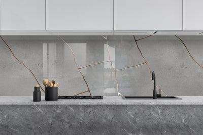 Printed glass kitchen splashback #499