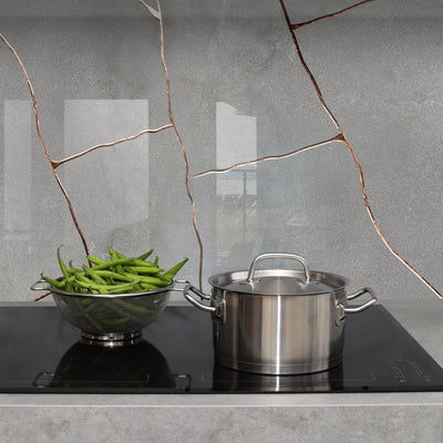 Printed glass kitchen splashback