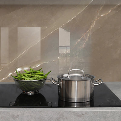Printed glass kitchen splashback