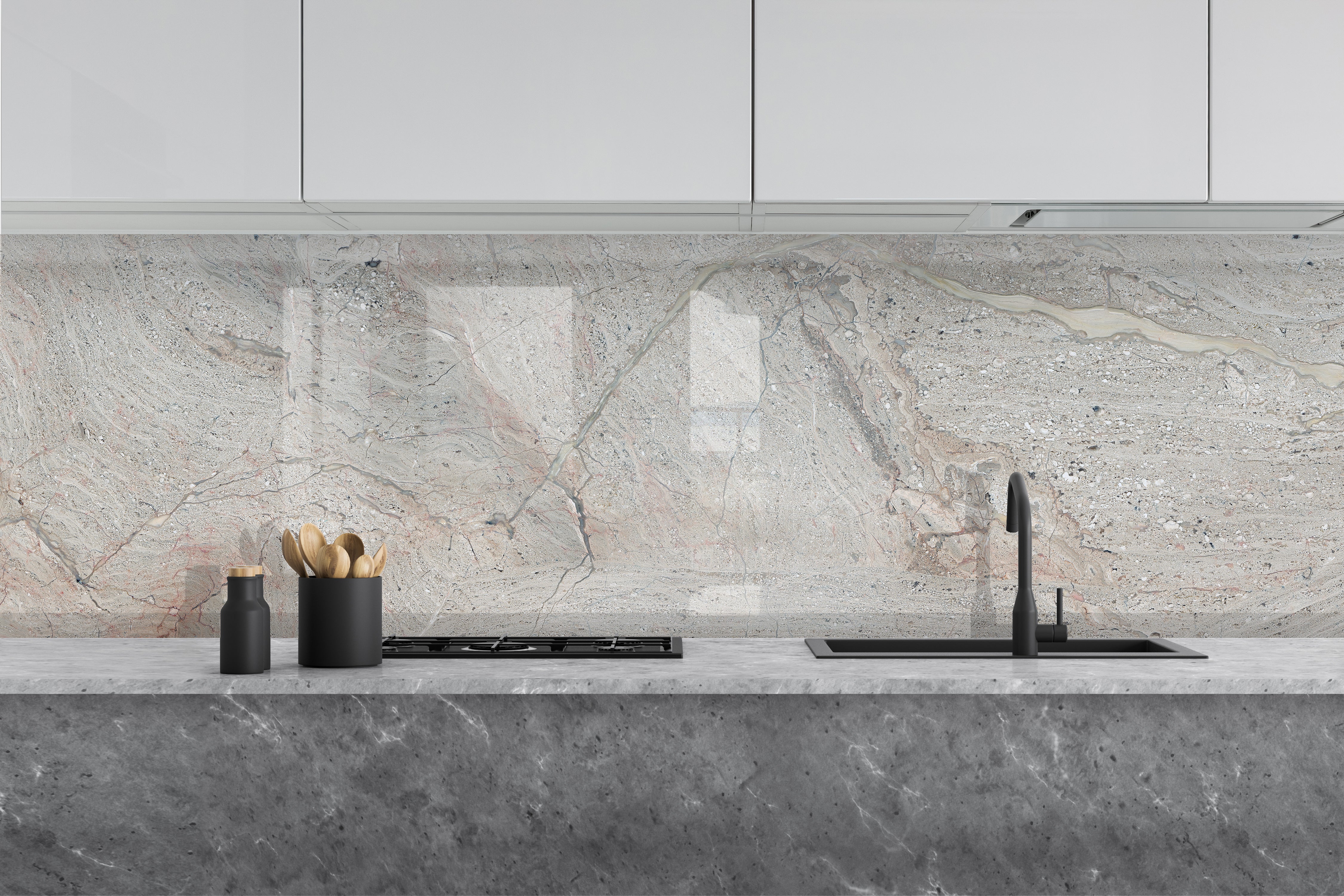 Printed glass kitchen splashback #503