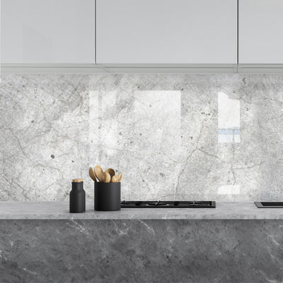 Printed glass kitchen splashback