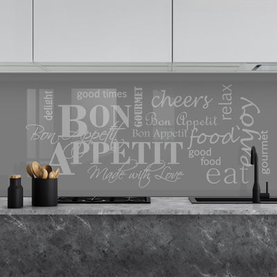 Painted kitchen glass cladding