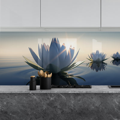 Painted kitchen glass cladding