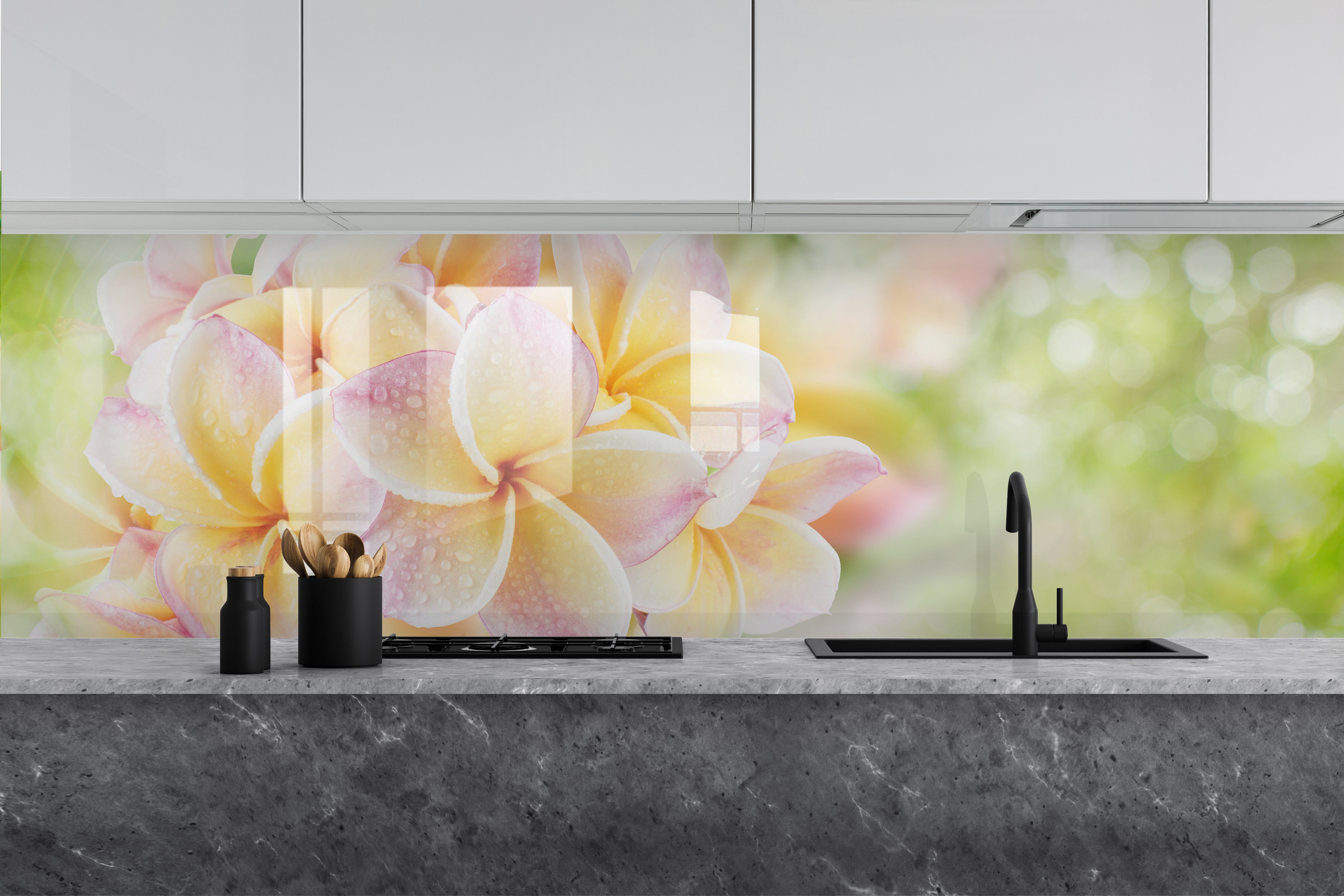 Painted glass kitchen splashback #549
